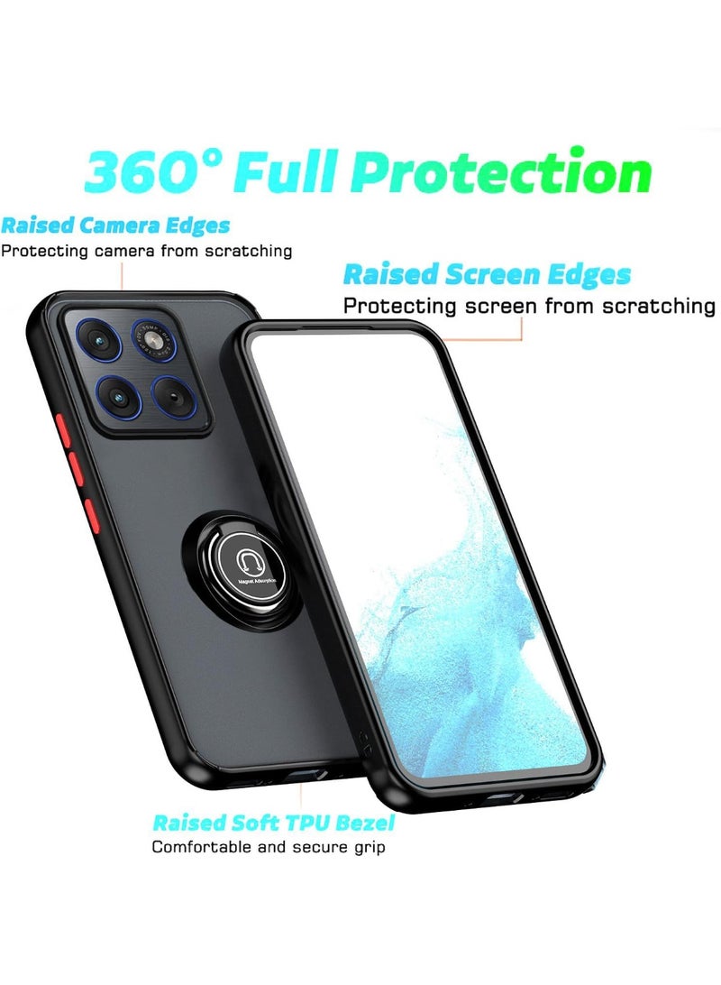 جراب مقاوم للصدمات لهاتف موتورولا إيدج 70 5G، غطاء هاتف مغناطيسي مزود بحلقة مغناطيسية وحامل، جراب ماص للصدمات بلمسة نهائية غير لامعة لهاتف موتورولا موتو إيدج 70 - Image 3